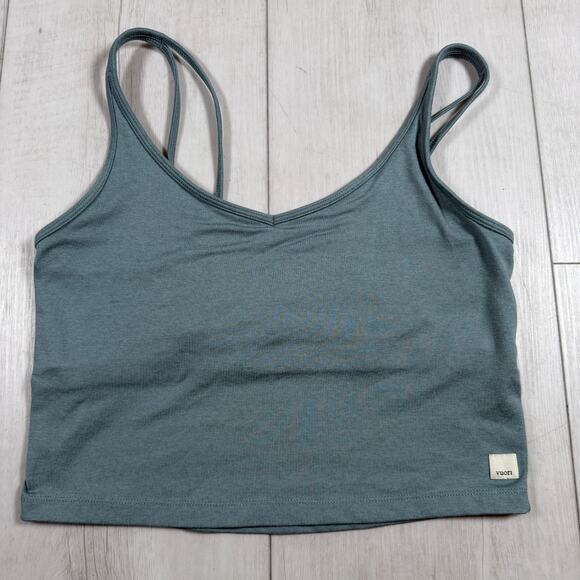 Vuori Tops - Vuori Performance Halo Crop Tank Top Blue VW1005 Size Large